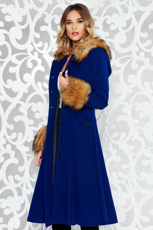 palton dama albastru