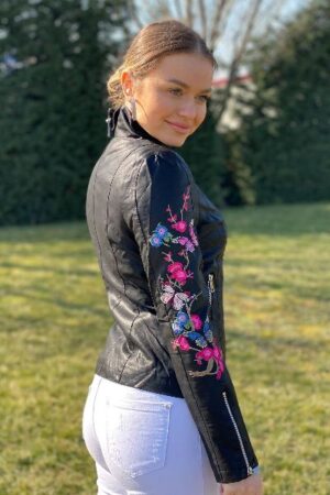 geaca piele neagra