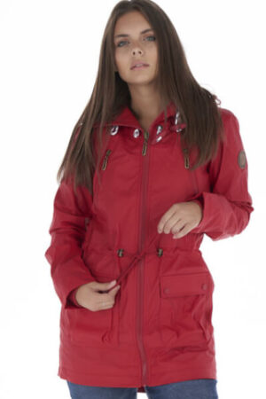 Geaca parka cu snur rosie