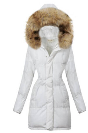 geaca parka de iarna alba