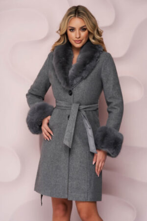 palton-gri-cambrat-elegant