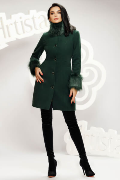 palton-verde-cambrat-elegant iarna