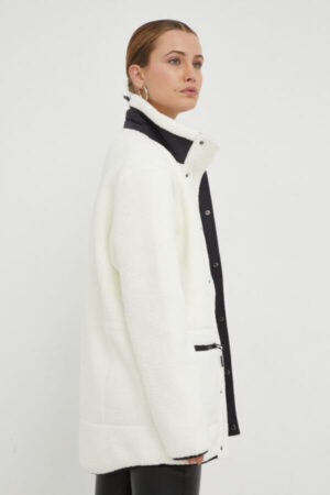geaca alba Rains fleece dama