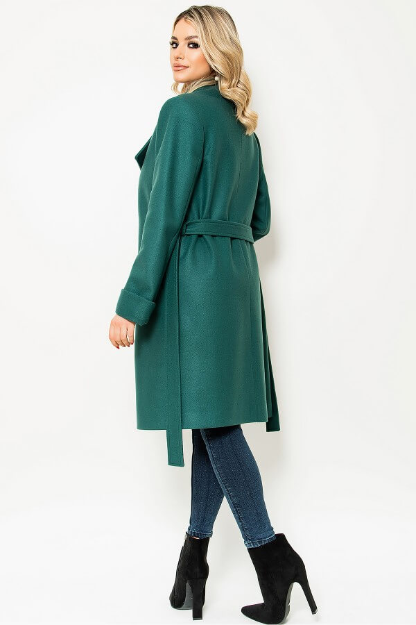 palton verde din stofa cu lana dama