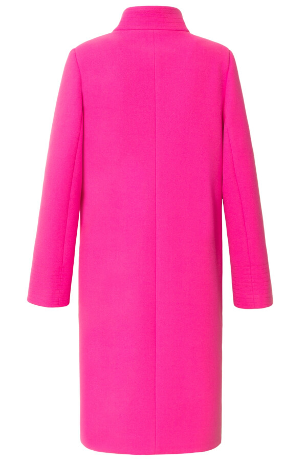 palton dama din stofa roz elegant