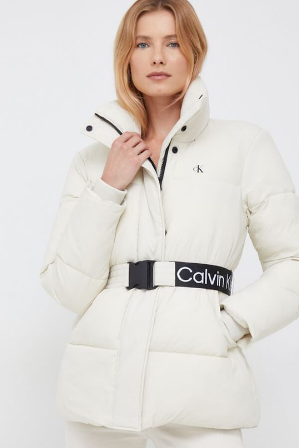 geaca de iarna dama alba Calvin Klein