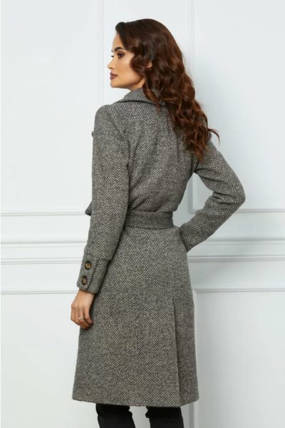palton din lana gri elegant