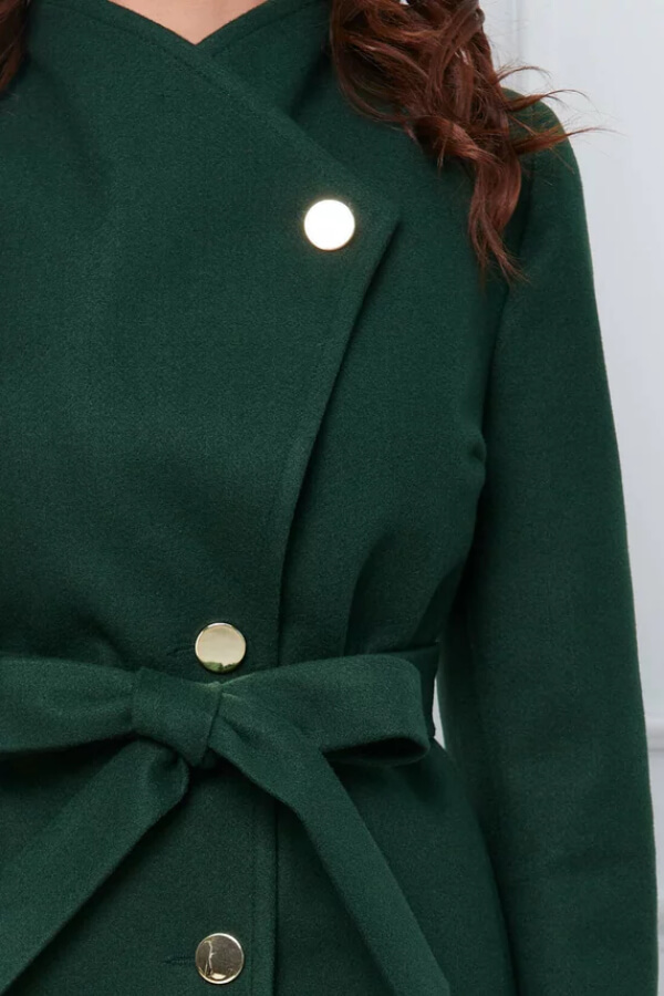 palton elegant dama verde din stofa