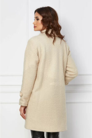 palton ivory din blanita marime mare