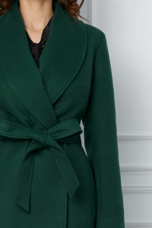palton dama scurt verde casual