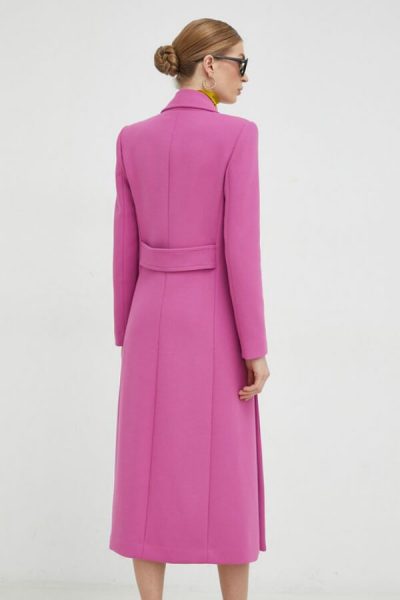 palton elegant lung de iarna violet Patrizia Pepe