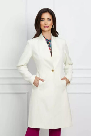 pardesiu dama alb ivory elegant