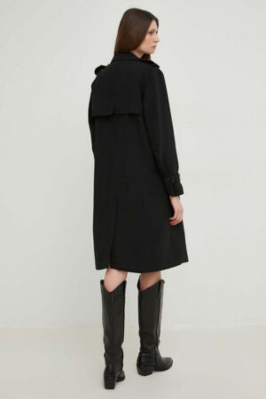 trenci oversize Answear negru cu epoleti