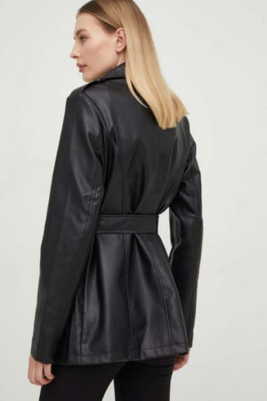 geaca femei neagra din piele ecologica Answear
