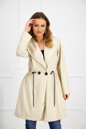 trench din piele ecologica crem