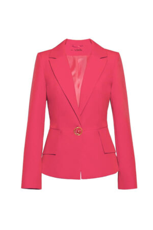 sacou casual-office cu maneca lunga rosu ciclam