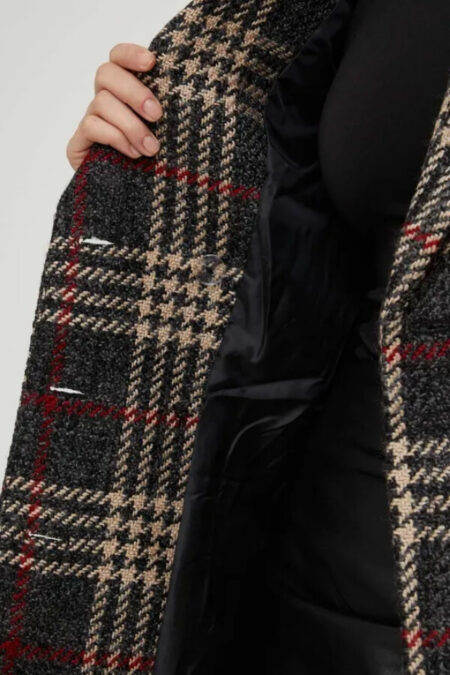 palton gri calduros din lana scurt