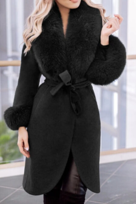 palton din lana de alpaca negru