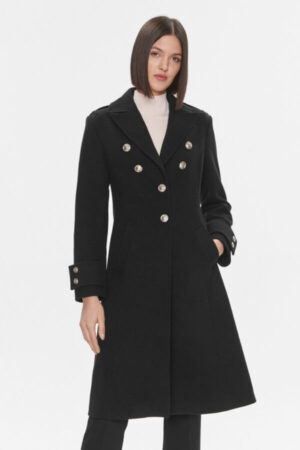 palton negru elegant din lana Liu Jo
