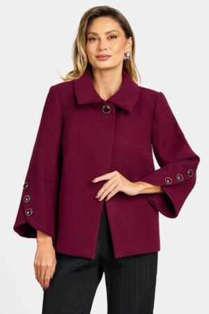 pelerina dama eleganta bordo