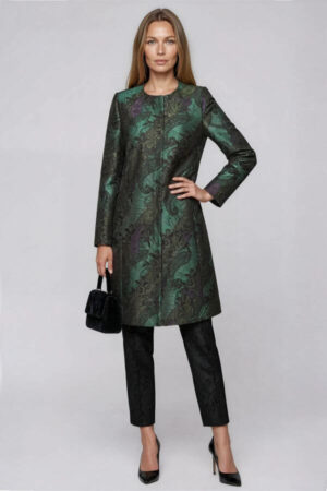 pardesiu dama din brocart royal green