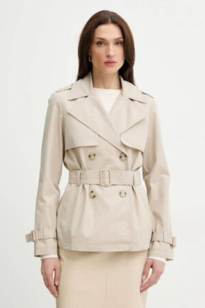 trenci scurt silvian heach din bumbac bej