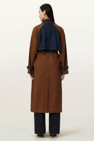 trenci lung dama allsaints stil urban cu nasturi